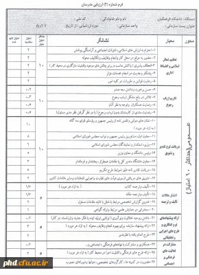 تکمیل فرم ارزیابی مدرسین