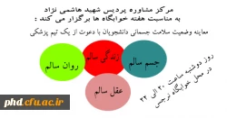 مرکز مشاوره پردیس شهید هاشمی نژاد به مناسبت هفته خوابگاه ها برگزار می کند :