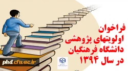 فراخوان اولویتهای پژوهشی دانشگاه در سال 1394