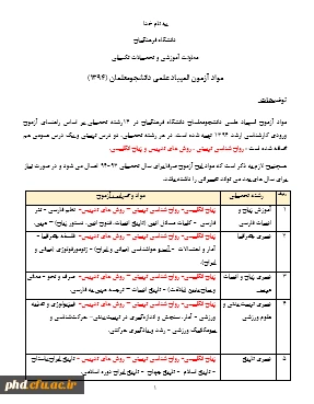 مواد آزمون المپیاد علمی دانشجومعلمان (1394)