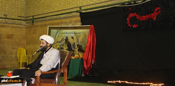 برگزاری مراسم با شکوه عزاداری وسوگواری شب ششم محرم با حضور مسئول نمایندگی نهاد مقام معظم رهبری دانشگاه فرهنگیان استان