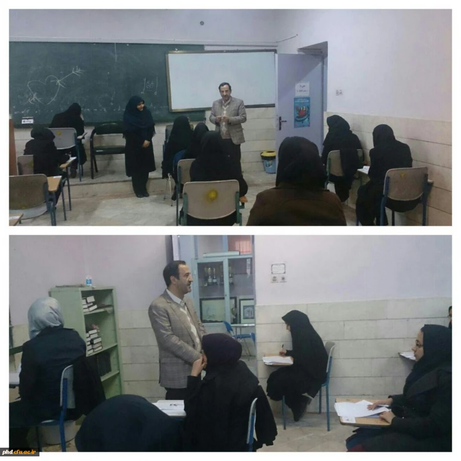 بازدید دکتر مجتبوی از جلسه امتحانات پایان نیمسال اول 96-95