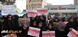 حضور پرشکوه کارکنان ودانشجو معلمان پردیس شهید هاشمی نژاد در راهپیمایی یوم الله 13 آبان