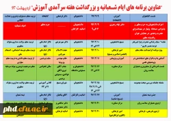 برنامه های هفته آموزش
