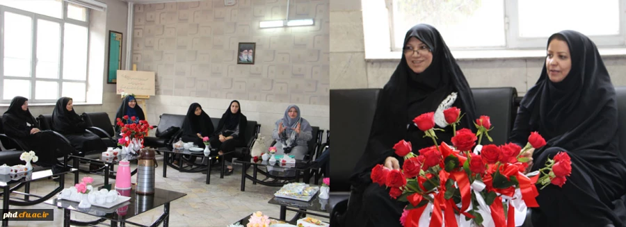 حضورمسئولین پردیس در دفتر اساتید پردیس واهدای شاخه گل