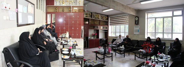 حضورمسئولین پردیس در دفتر اساتید پردیس واهدای شاخه گل