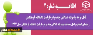 برنامه زمانی شرکت در مراحل مصاحبه پذیرفته شدگان چندبرابر ظرفیت ورود به دانشگاه فرهنگیان -سال 97