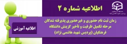 زمان ثبت نام حضوری و غیرحضوری پذیرفته شدگان مرحله تکمیل ظرفیت و تأخیر گزینش دانشگاه فرهنگیان (پردیس شهید هاشمی نژاد)
