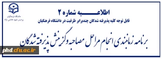 قابل توجه داوطلبان علاقه مند ورود به دانشگاه فرهنگیان

برنامه زمانی شرکت در مراحل مصاحبه دانشگاه فرهنگیان پردیس شهید هاشمی نژاد استان خراسان رضوی