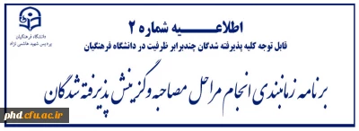 قابل توجه داوطلبان علاقه مند ورود به دانشگاه فرهنگیان

برنامه زمانی شرکت در مراحل مصاحبه دانشگاه فرهنگیان پردیس شهید هاشمی نژاد استان خراسان رضوی