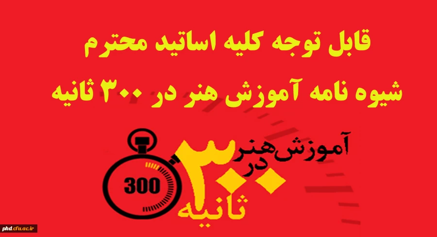 شیوه نامه آموزش هنر در 300 ثانیه 2