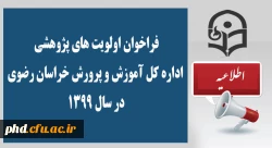 فراخوان اولویت های پژوهشی اداره کل آموزش و پرورش  خراسان رضوی در سال 1399 3