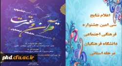 اعلام نتایج سی امین جشنواره فرهنگی اجتماعی دانشگاه فرهنگیان
پردیس شهید هاشمی نژاد
 2