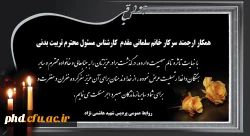 پیام تسلیت به سرکارخانم سلمانی مقدم