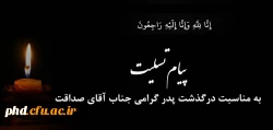پیام تسلیت به همکار ارجمند جناب آقای صداقت 3