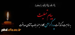 پیام تسلیت به همکار ارجمند جناب آقای صداقت 2