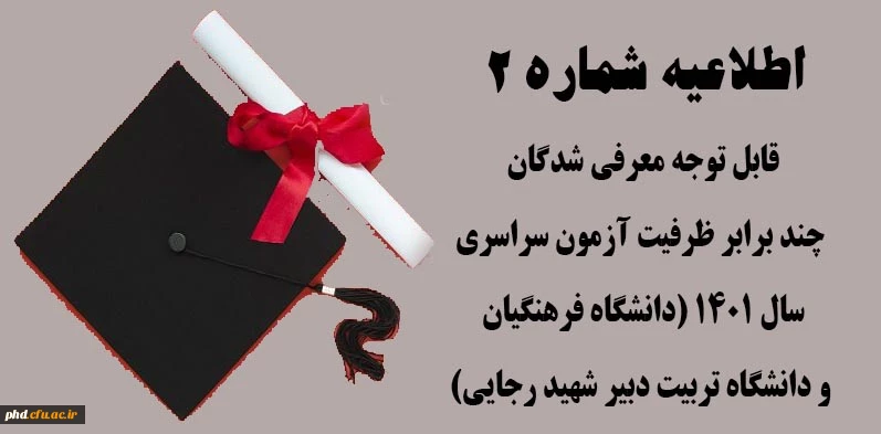اطلاعیه شماره (2)  ویژه داوطلبان گرامی  2