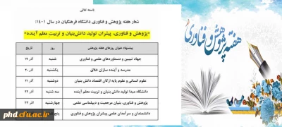 فراخوان برگزاری کارگاه های توانمندسازی پژوهشی نیروی انسانی آذرماه ۱۴۰۱ به مناسبت بزرگداشت هفته پژوهش و فناوری