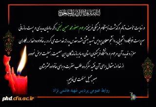 پیام تسلیت درگذشت نابهنگام فرهنگی فرهیخته مرحوم معفور محمد حسین نجفی