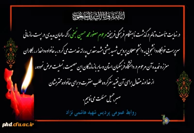 پیام تسلیت درگذشت نابهنگام فرهنگی فرهیخته مرحوم معفور محمد حسین نجفی