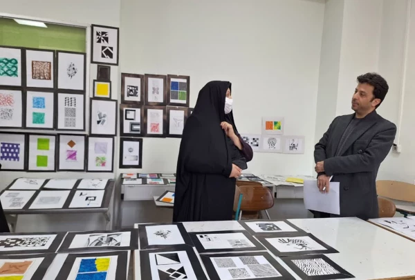 رگزاری ژوژمان هنری  رشته آموزش هنر درس مبانی هنر های تجسمی1، استاد جواد نکونام، و درس نقاشی1، استاد غلامرضا خلیلی 4