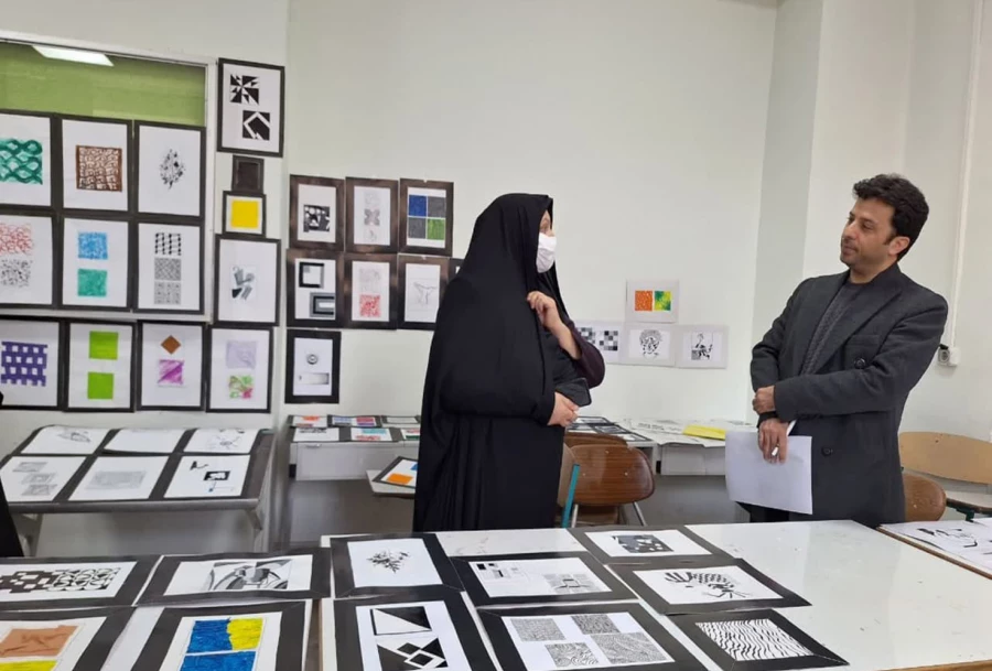 رگزاری ژوژمان هنری  رشته آموزش هنر درس مبانی هنر های تجسمی1، استاد جواد نکونام، و درس نقاشی1، استاد غلامرضا خلیلی 4