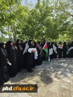 تجمع جامعه دانشگاهی درپردیس شهید هاشمی نژاد ومراکز آموش عالی تابعه در محکومیت جنایات رژیم صهیونی علیه مردم مظلوم فلسطین و غزه با حضور مسئولین، استادان، کارکنان و دانشجویان 4