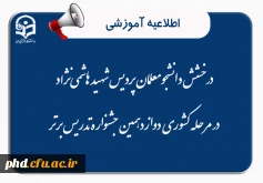  درخشش دانشجومعلمان پردیس شهید هاشمی نژاد در مرحله کشوری دوازدهمین جشنواره تدریس برتر

